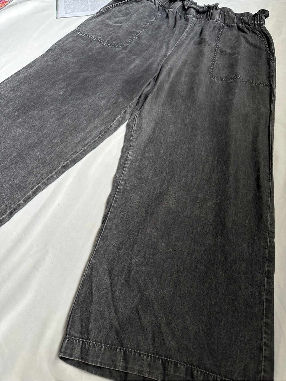 Jane and Delancey Wide-Leg Grey Paperbag Waist Pants - Picture 3 of 14